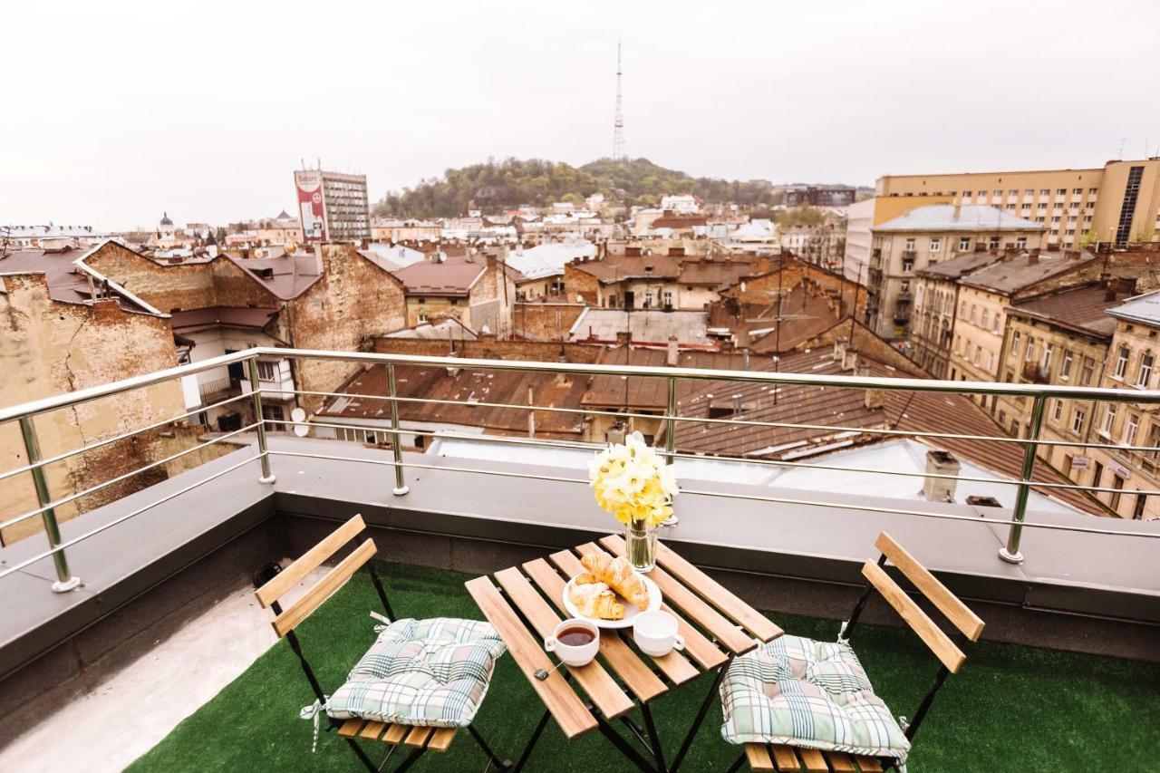 Luxury Terrace View Apartment! Lviv Ngoại thất bức ảnh